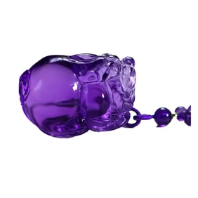 Beautiful Amethyst Carved Fortune Pixiu Pendant w Hand Woven Beads Necklace