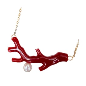 High Quality 925 Silver Inlay Red Coral Pendant