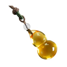 Beautiful Yellow Crystal Carved Gourd Pendant