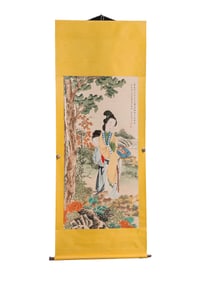 Chinese Watercolour On Xuan Paper Beautiful Woman Design Painting - Tang Yin
