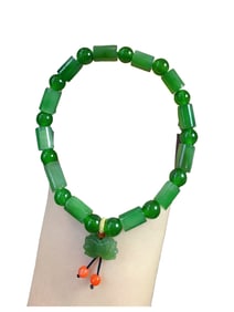 Hand Woven Chinese Green Hetian Jade Beads Bracelet