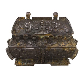 Chinese Bronze Double Ears Wine Container - Li Fang Yi