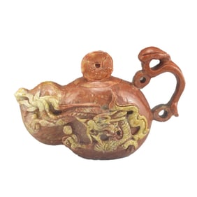 Chinese Shoushan Stone Teapot w Dragon