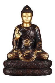 Tibetan Buddhism Gilt Gold Copper Buddha Statue
