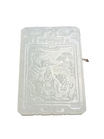 Superb Chinese Hetian Jade Low Relief Figure Pendant