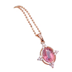 Beautiful 925 Sivler Inlay Tourmaline Pendant