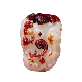 Superb Chinese Hetian Jade Carved Chi Dragon Pendant