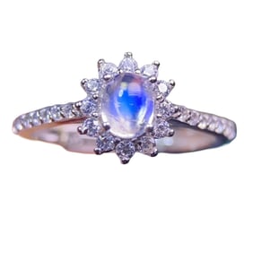 Beautiful 925 Silver Inlay Moonstone Ring