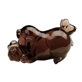 Beautiful Crystal Carved Fortune Pig Pendant