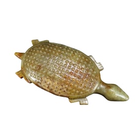 Vintage Chinese Hetian Jade Carved Long Life Turtle Statue