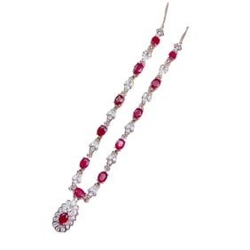 Beautiful 925 Silver Inlay Ruby Necklace