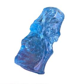 Beautiful Aquamarine Carved Fortune Bamboo Pendant