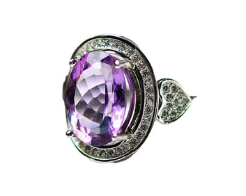 Beautiful 925 Silver Inlay Amethyst Ring