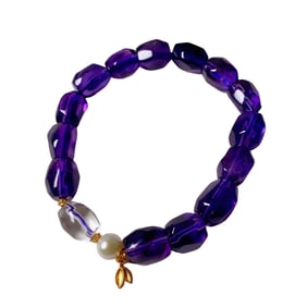 Hand Woven Amethyst Beads Bracelet