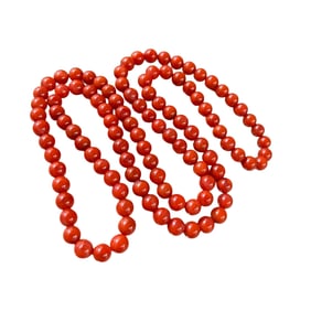 Superb Chinese Nanhong Agate Beads Necklace