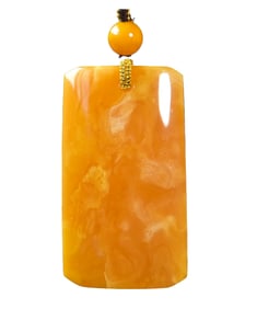 Beautiful Beeswax Lucky Pendant w Hand Woven Nanhong Agate Beads Necklace