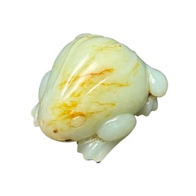 Chinese Hetian Jade Carved Frog Statue
