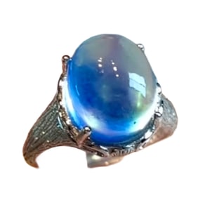 Beautiful 925 Silver Inlay Aquamarine Ring