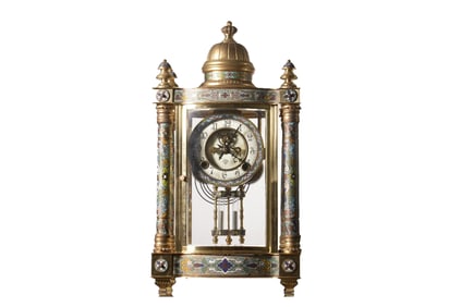 The 19th Century Copper Enamel Mechanical Clock