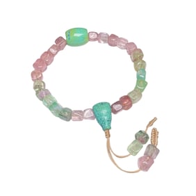 Hand Woven Tourmaline & Turquoise Beads Bracelet