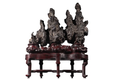 Vintage Lingbi Stone Mountain Shape Statue