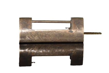 Vintage Copper Double Fish Design Lock