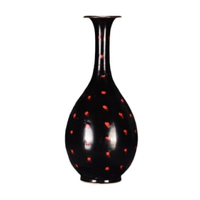 Chinese Ding Kiln Black Glaze Porcelain Vase