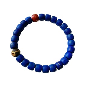 Hand Woven Lapis Lazuli Beads Bracelet