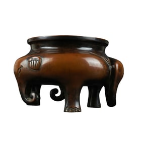 Vintage Chinese Copper Elephant Incense Burner