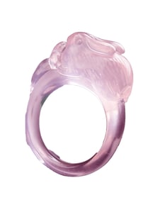 Beautiful Pink Crystal Carved Rabbit Ring