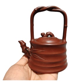 Antique Chinese Yixing Zisha Handle Teapot