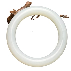 Inside Diameter 60mm Chinese White Hetian Jade Bracelet