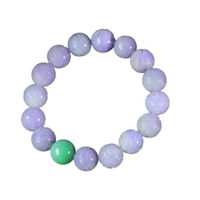 Hand Woven Exquisite Purple Jadeite Beads Bracelet