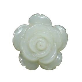 Chinese Hetian Jade Carved Flower Pendant