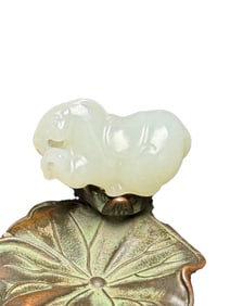 Chinese Hetian Jade Carved Fortune Horse Pendant