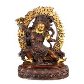 Vintage Gilt Gold Bronze Buddha Statue