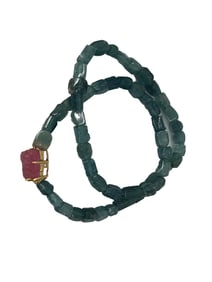 Beautiful Blue Tourmaline Beads Bracelet w Certificate