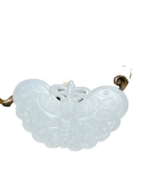 Chinese Hetian Jade Carved Butterfly Pendant