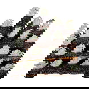 Exquisite Chinese Hetian Jade Carved Eighteen Arhats Statues w Wood Base: Exquisite Chinese Hetian Jade Carved Eighteen Arhats Statues w Wood BaseSingle Dimension: 130 x 75 x 40 (mm) 5.12 x 2.95 x 1.57 (inches) Single Weight: 0.73 lbs/ 330 g