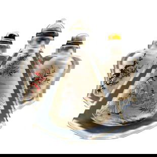 Old Chinese Peking Glass Inside Painting Figure Design Conjoined Snuff Bottle w Stopper: Old Chinese Peking Glass Inside Painting Figure Design Conjoined Snuff Bottle w StopperDimension: 98 x 93 x 20 (mm)3.86 x 3.66 x 0.79 (inches) Weight: 0.46 lbs/ 207 g