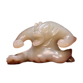 Superb Chinese Hetian Jade Carved Bear Statue