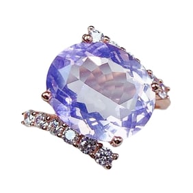 Beautiful 925 Silver Inlay Amethyst Ring