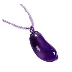 Beautiful Amethyst Carved Melon Pendant