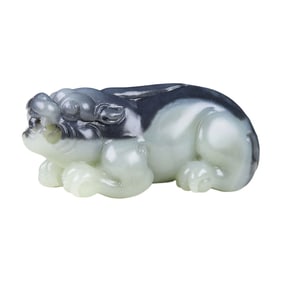 Superb Chinese Hetian Jade Carved Fortune Pixiu Pendant