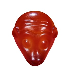 Chinese Red Agate Carved Monkey Pendant