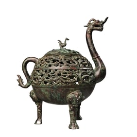 Vintage Chinese Bronze Divine Beast Incense Burner