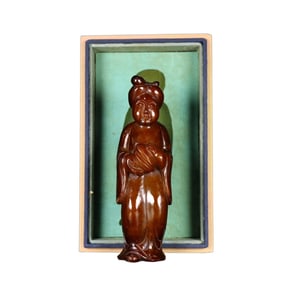 Vintage Chinese Hetian Jade Carved Figure Statue