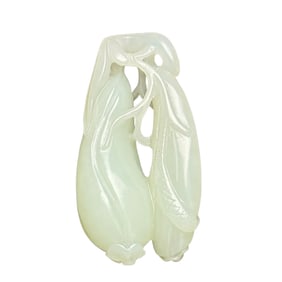 Chinese Hetian Jade Carved Melon Pendant