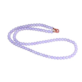 Exquisite Purple Jadeite Beads Necklace