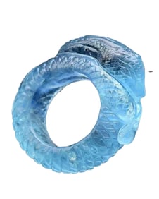 Beautiful Natural Aquamarine Carved Snake Ring